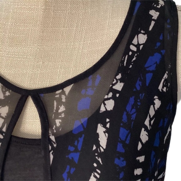 KENNETH COLE NY XS Black Semi-Sheer 2 Layers Fitted Blouse Classic Holiday - Picture 8 of 16